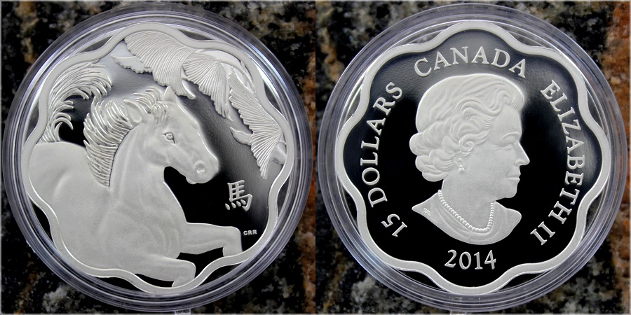 Stříbrná mince Year of the Horse Rok Koně Lotos 2014 Proof