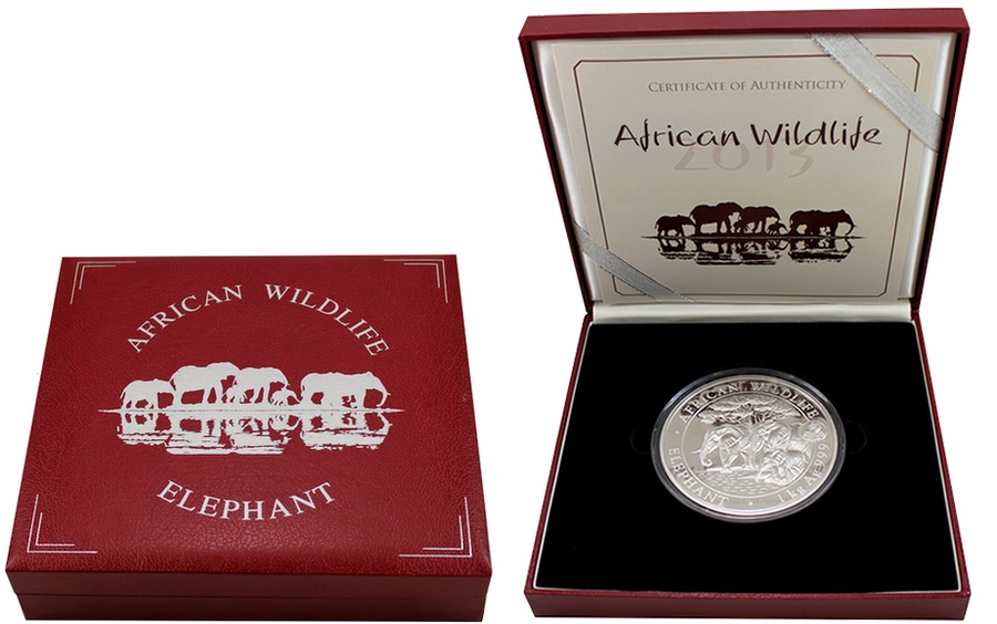 Stříbrná mince Slon africký African Wildlife 1 Kg 2013 Privy Mark Proof
