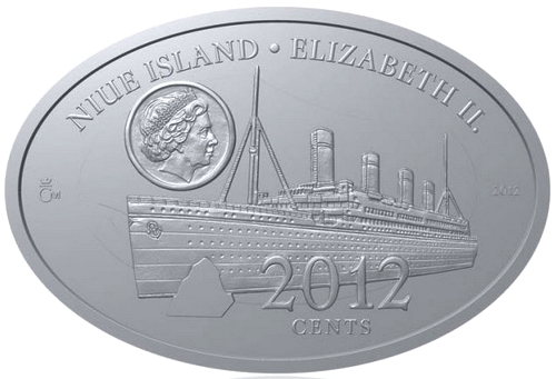 Zadní strana Mimořádná ražba - 100 let od zkázy Titanicu Stříbrná investiční mince 2012 Proof