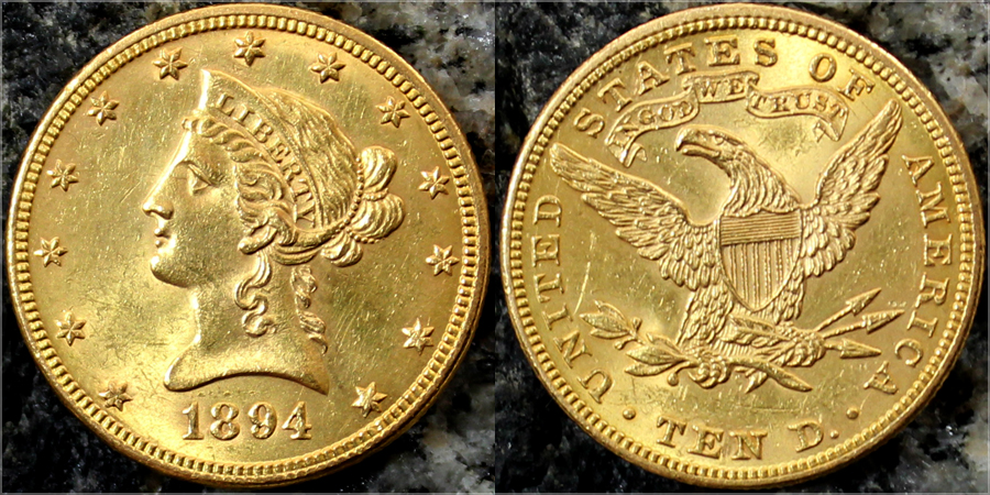 Zlatá mince 10 Dolar American Eagle Liberty Head 1894