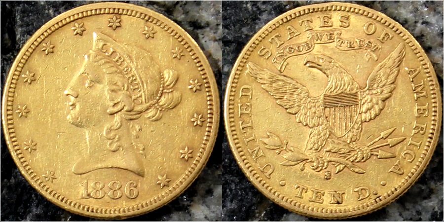 Zlatá mince 10 Dolar American Eagle Liberty Head 1886