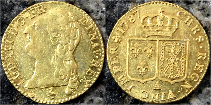Zlatá mince 1 Louis d'Or Ludvík XVI. 1787 A