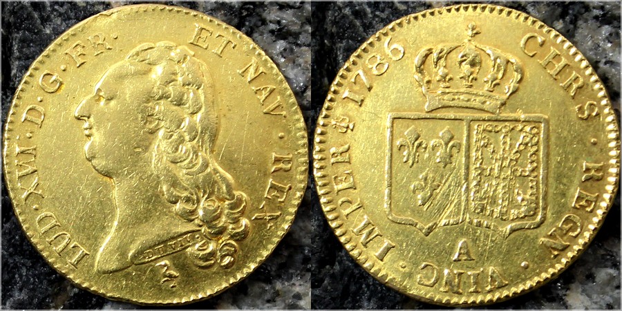 Zlatá mince 2 Louis d'Or Ludvík XVI. 1786 A