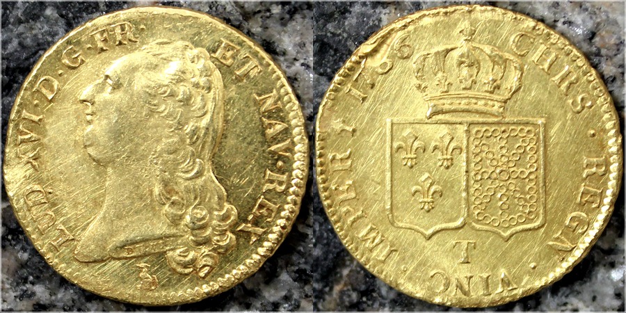 Zlatá mince 2 Louis d'Or Ludvík XVI. 1786 T
