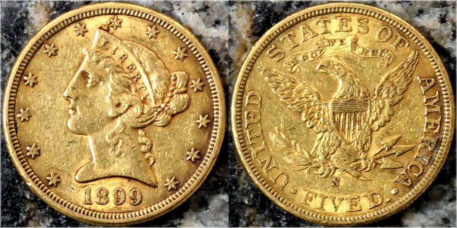 Zlatá mince 5 Dolar American Eagle Liberty Head 1899