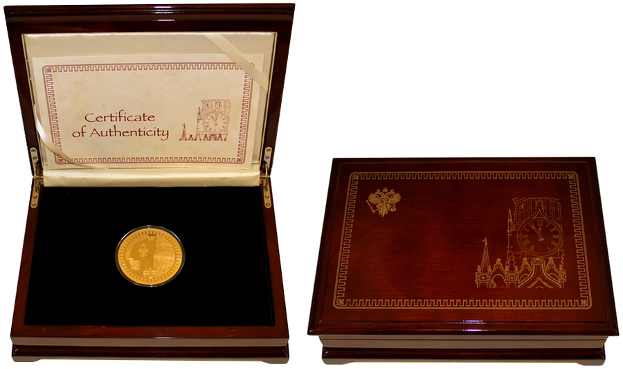 Zlatá mince 5 Oz Spasská věž Kremlin Series 2011 Proof