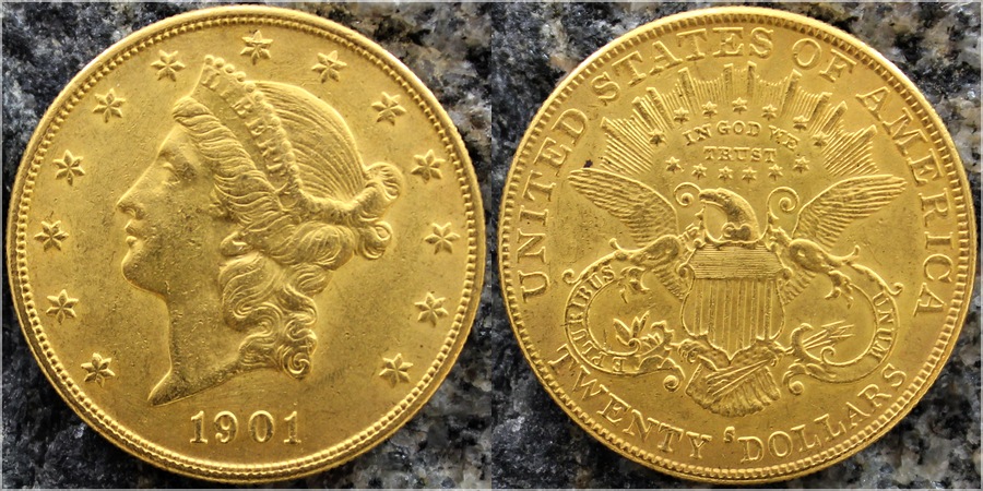 Zlatá mince American Double Eagle Liberty Head 1901