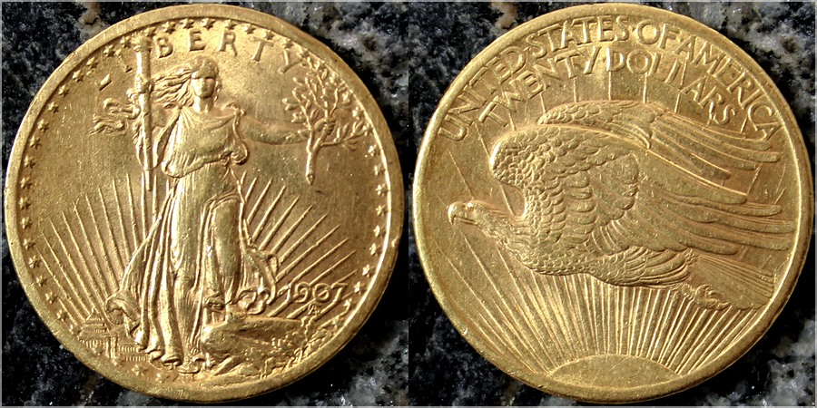 Zlatá mince American Double Eagle 1907