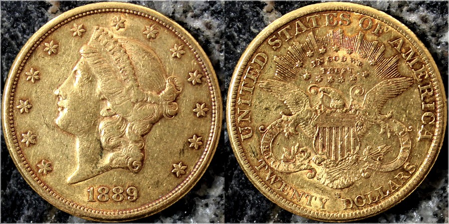 Zlatá mince American Double Eagle Liberty Head 1889