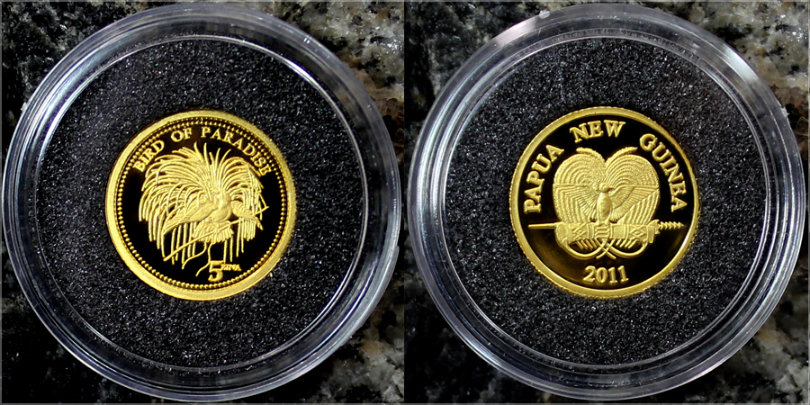 Zlatá minca Bird of paradise Miniatúra 2011 Proof