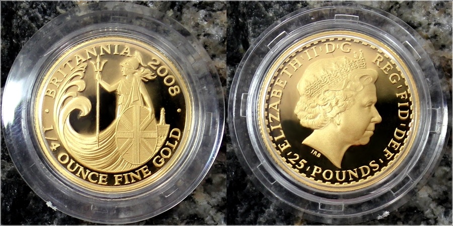 Zlatá minca 1/4 Oz Britannia 2008 Proof