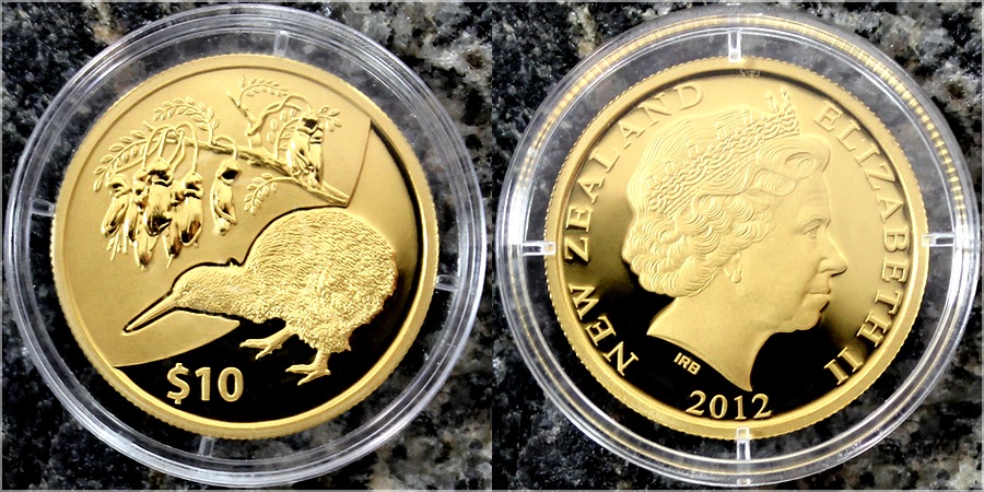 Zlatá mince Kiwi Treasures  Kowhai 1/4 Oz 2012 Proof