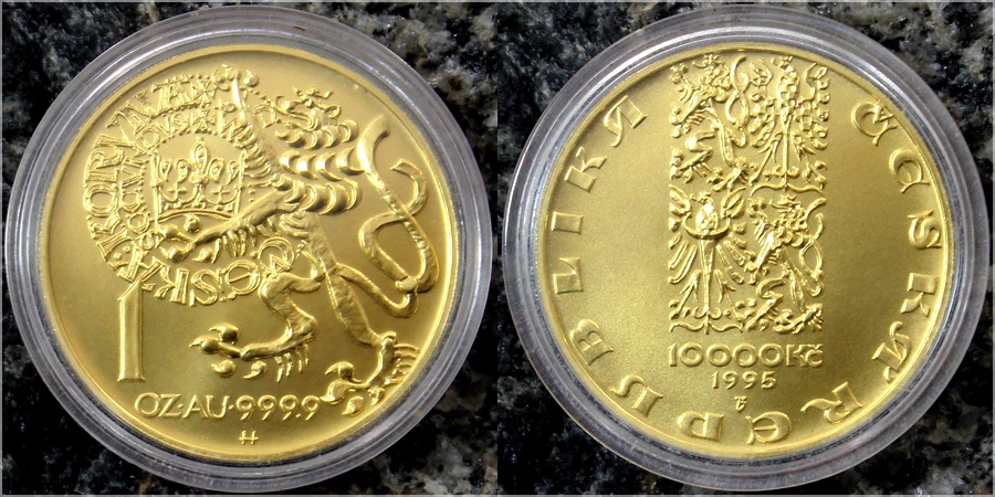 Zlatá mince 10000 Kč Pražský groš 1995 Standard
