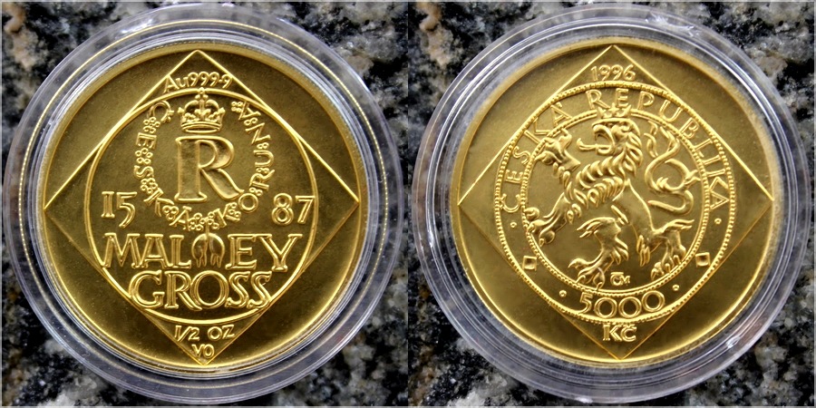 Zlatá mince 5000 Kč Malý groš 1996 Standard 
