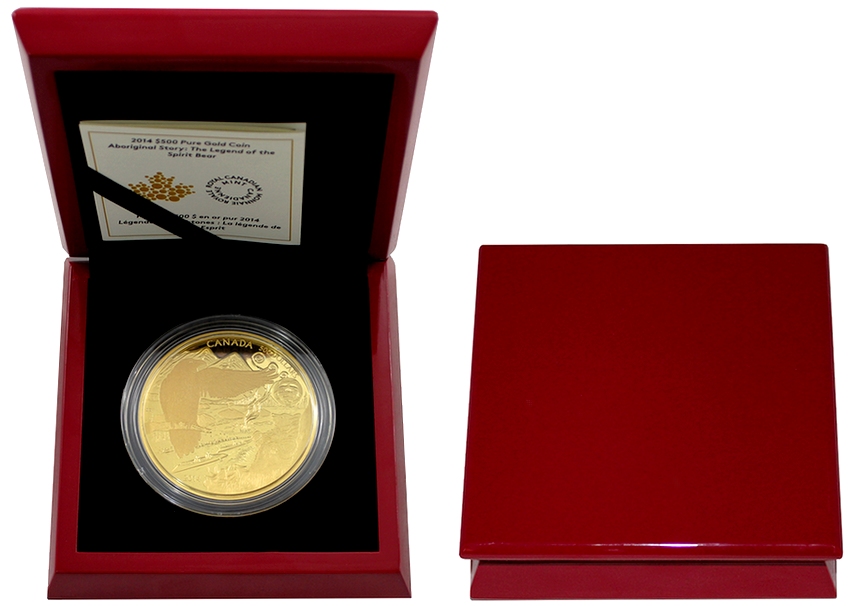 Zlatá mince 5 Oz Pověst o Kermodském medvědu 2014 Proof