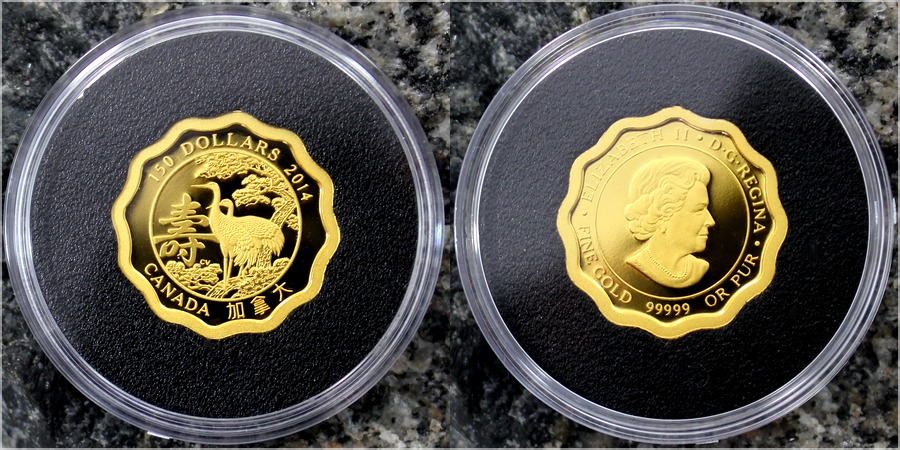 Zlatá mince Požehnání dlouhověkosti Lotos 2014 Proof (.99999)