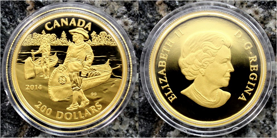 Zlatá mince Samuel de Champlain 2014 Proof