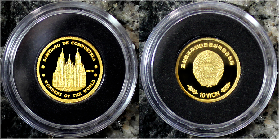 Zlatá minca Santiago de Compostela Miniatúra 2010 Proof