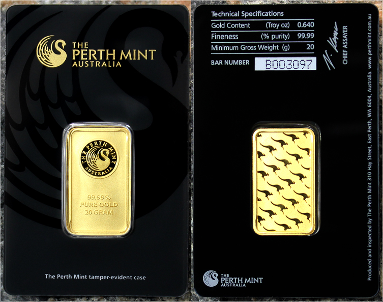 20g Perth Mint Investiční zlatý slitek
