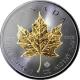 Strieborná Ruténium minca pozlátený Maple Leaf Golden Enigma 1 Oz 2015 Štandard