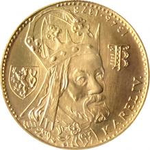 Zlatá minca Karel IV. Jednodukát Československý 600. výročie úmrtia 1981