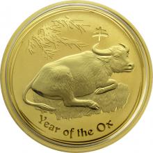 Zlatá investiční mince Year of the Ox Rok Buvola Lunární 1 Oz 2009