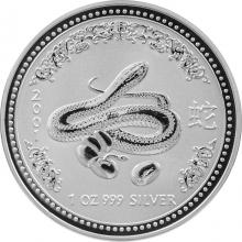 Strieborná investičná minca Year of the Snake Rok Hada Lunárny 1 Oz 2001