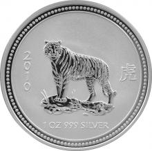 Strieborná investičná minca 2007 Year of the Tiger Rok Tigra Lunárny 1 Oz 2010