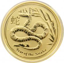Zlatá investiční mince Year of the Snake Rok Hada Lunární 1/4 Oz 2013