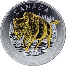 Stříbrná mince pozlacený Bizon lesní Canadian Wildlife 1 Oz 2013 Standard