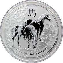 Stříbrná investiční mince Year of the Horse Rok Koně Lunární 5 Oz 2014