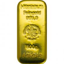 500g Heraeus Německo Investiční zlatý slitek
