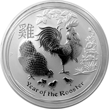 Stříbrná investiční mince Year of the Rooster Rok Kohouta Lunární 1 Kg 2017