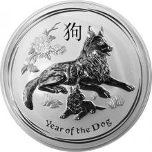 Stříbrná investiční mince Year of the Dog Rok Psa Lunární 1 Kg 2018