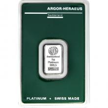 5g Argor Heraeus SA Švýcarsko Investičná platinová tehlička