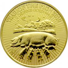 Zlatá investiční mince Rok Vepře Lunární The Royal Mint 1 Oz 2019