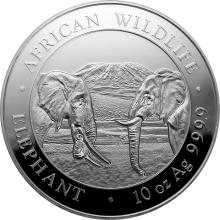 Stříbrná investiční mince Slon africký Somálsko 10 Oz