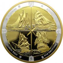 Stříbrná pozlacená mince 500g Tall Ships of Canada 2019 Proof