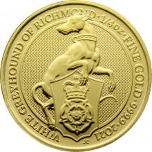 Zlatá investiční mince The Queen´s Beasts The White Greyhound 1/4 Oz 2021