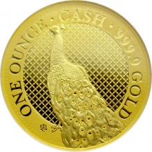 Zlatá mince India Wildlife - Páv 1 Oz 2020