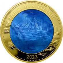 Zlatá mince 5 Oz 110. výročí potopení Titanicu 2022 Perleť Proof