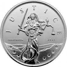 Stříbrná investiční mince Gibraltar Lady Justice 1 Oz 2021