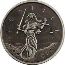 Stříbrná investiční mince Gibraltar Lady Justice Antique 1 Oz 2021