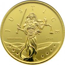 Zlatá investiční mince Gibraltar Lady Justice 1 Oz 2021