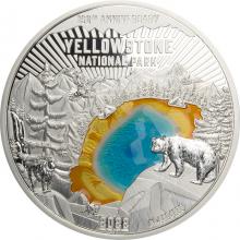 Strieborná minca 150 g Colours of Nature - Yellowstonský národný park 2022