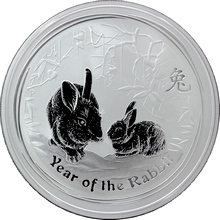 Stříbrná investiční mince Year of the Rabbit Rok Králíka Lunární 2 Oz 2011