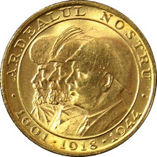 Zlatá mince 20 Leu Tři králové 1944