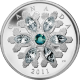 Strieborná minca Snehová vločka Smaragd 2011 Proof (.9999)