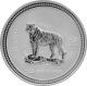 Stříbrná investiční mince 2007 Year of the Tiger Rok Tygra Lunární 1 Oz 2010