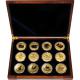 Luxusní sada 12 zlatých mincí 1 Oz Lunární série II. 2008 - 2019